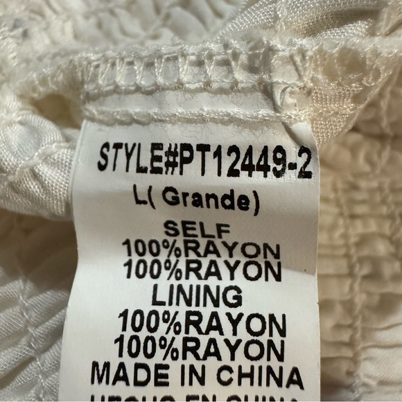 Papermoon Cream and Gray Mandala Smocked Ruffle Mini Skirt, Women’s Large NWT - Picture 4 of 4